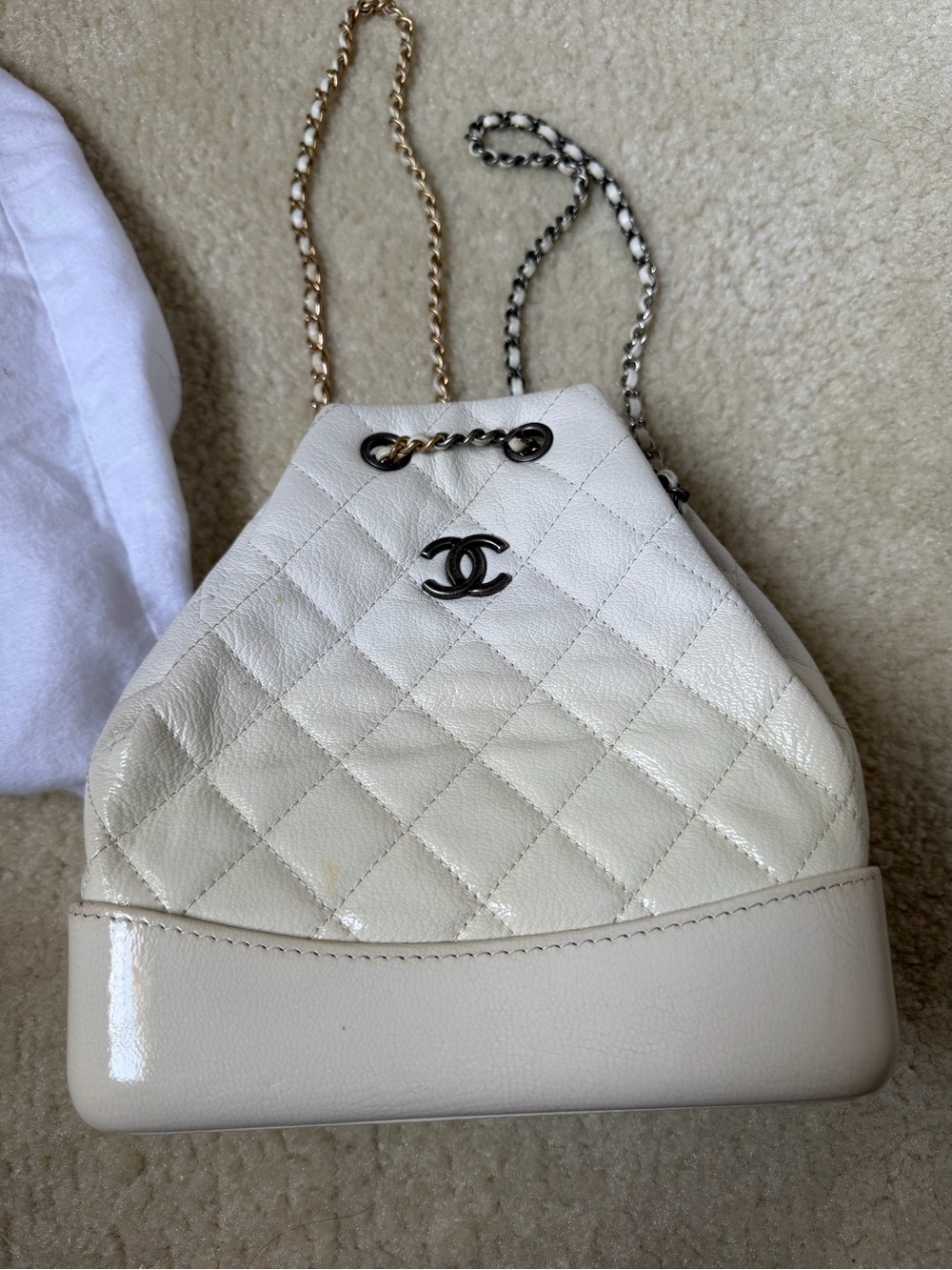Chanel Gabrielle Backpack (All White)